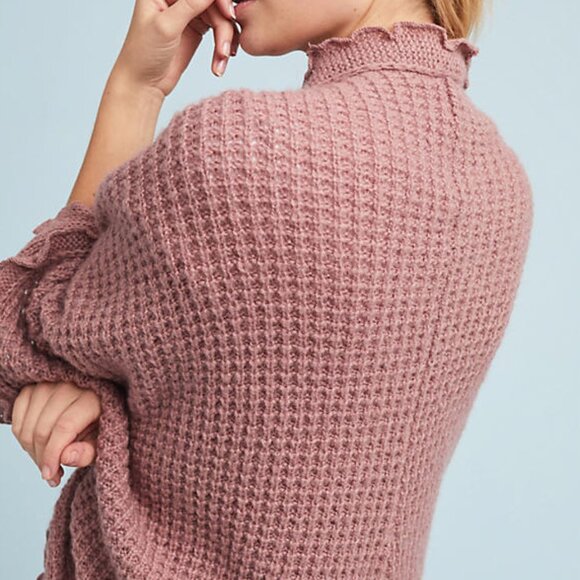 Anthropologie Dusty Rose Knit Cardigan - Picture 3 of 6